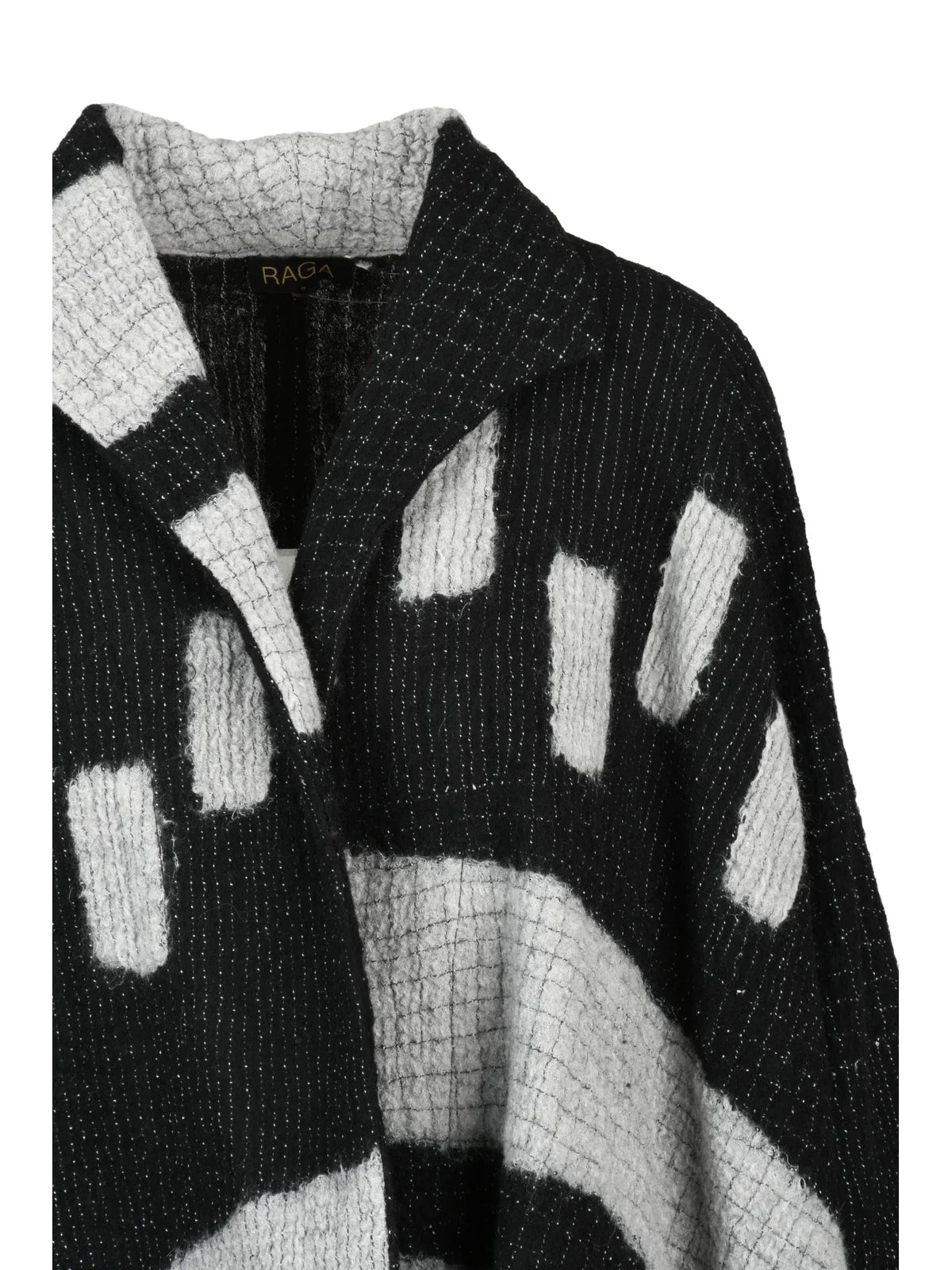 Black/Grey Wool Women's Oversized Cardigan