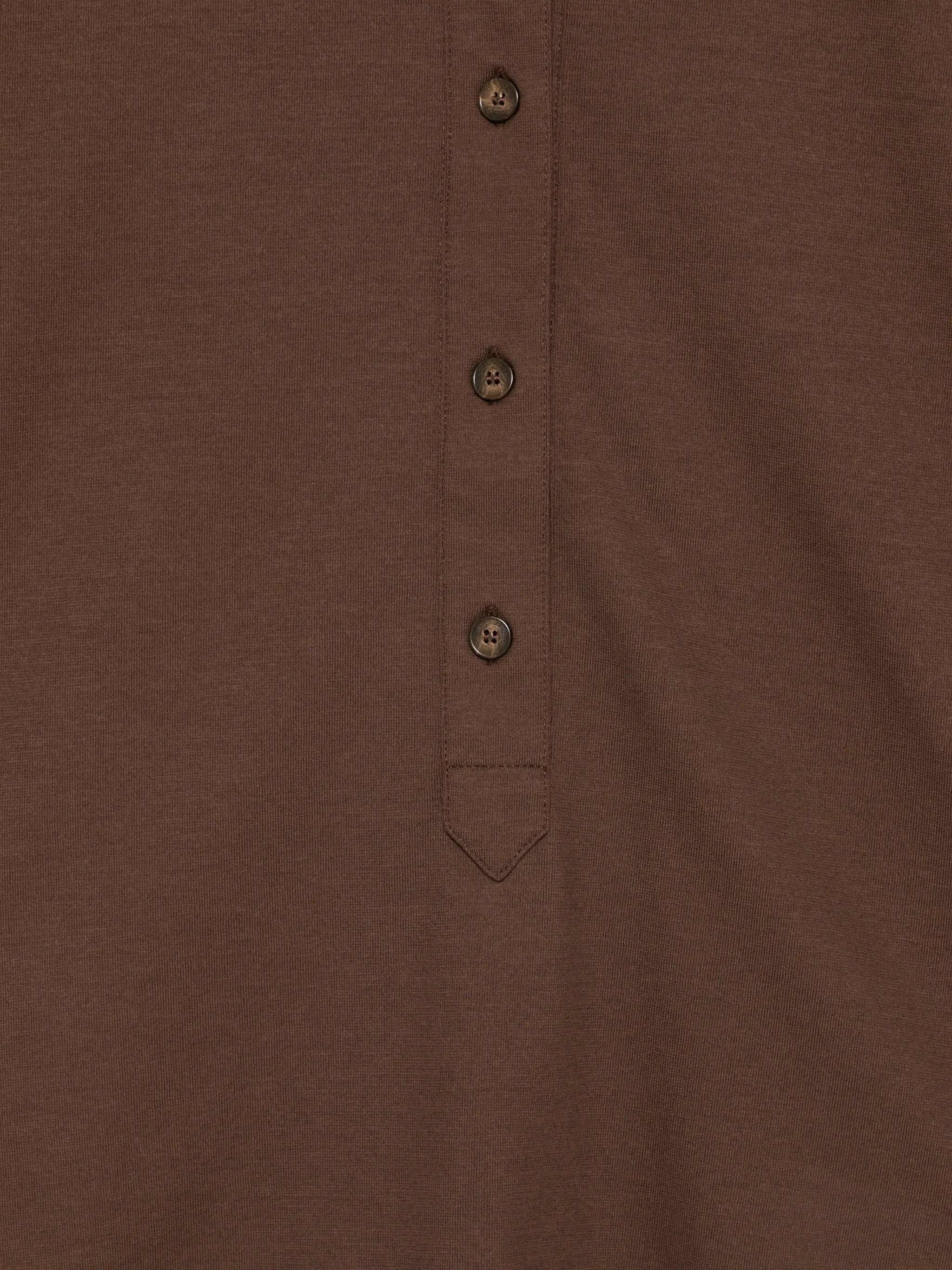 Brown Cropped Relaxed Fit Polo Shirt
