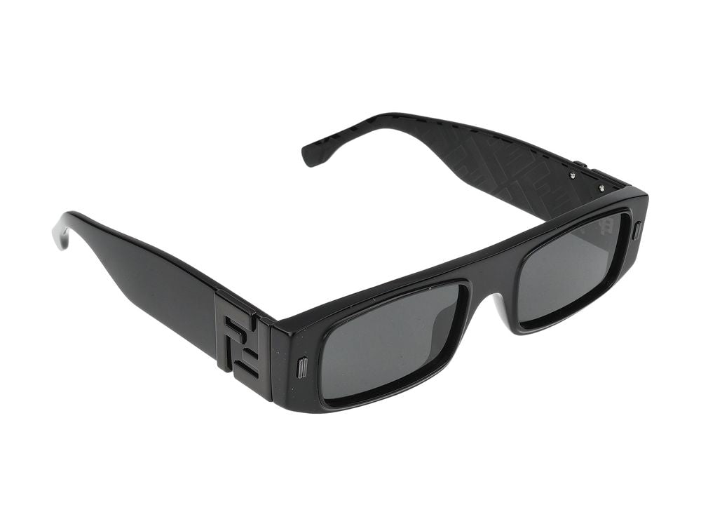 Rectangular Frame Sunglasses with Bold Temples and Smooth Finish