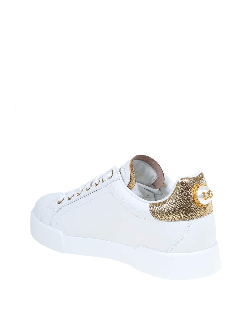 Sneakersy Portofino ze białej skóry z logo