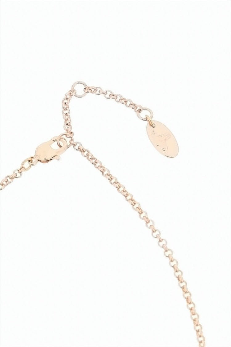 Gold Pendant Necklace With Orb And Cross Charm