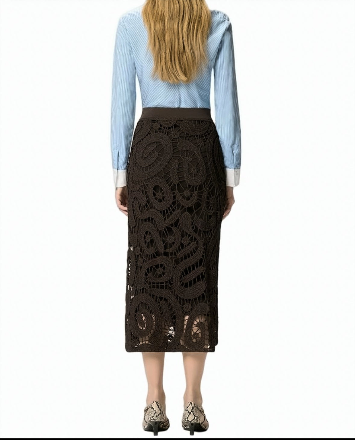 Maestrale Crochet Flared Midi Skirt