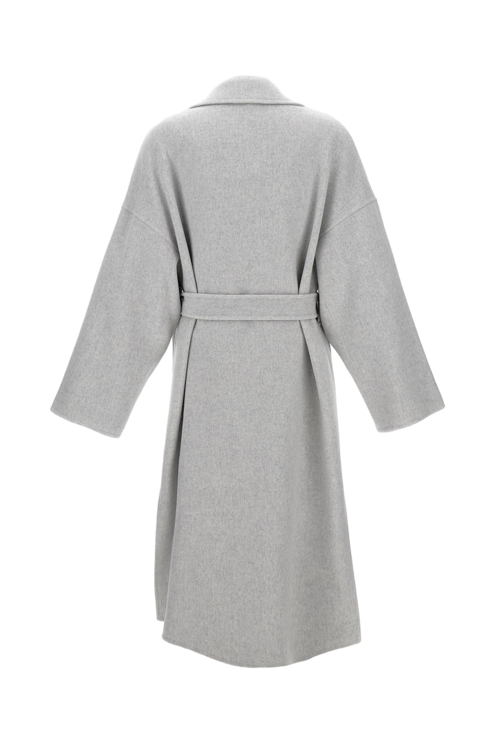 Long Wool Blend Coat with Relaxed Fit