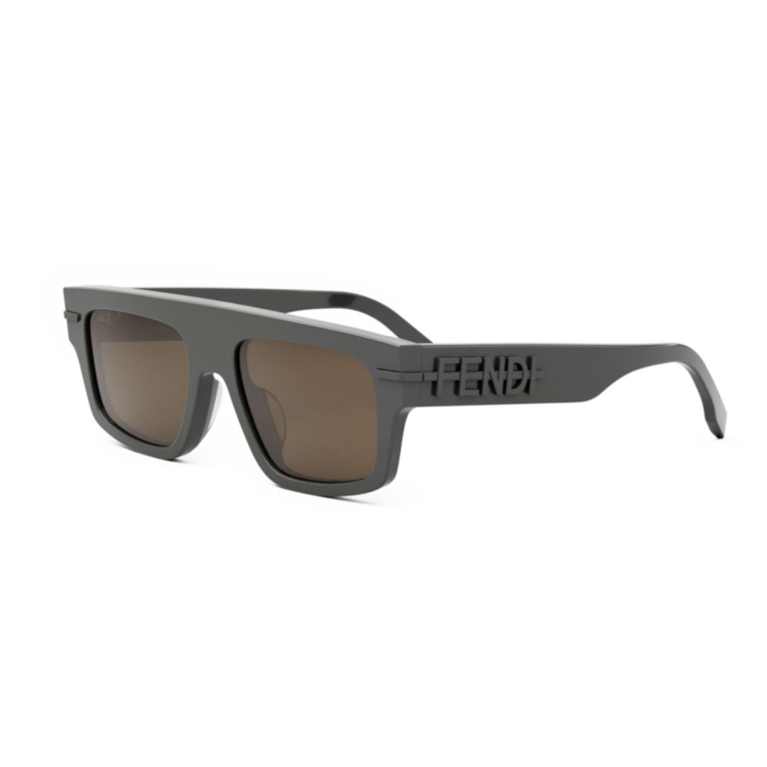Bold Rectangular Frame Sunglasses With Raised Logo Detail