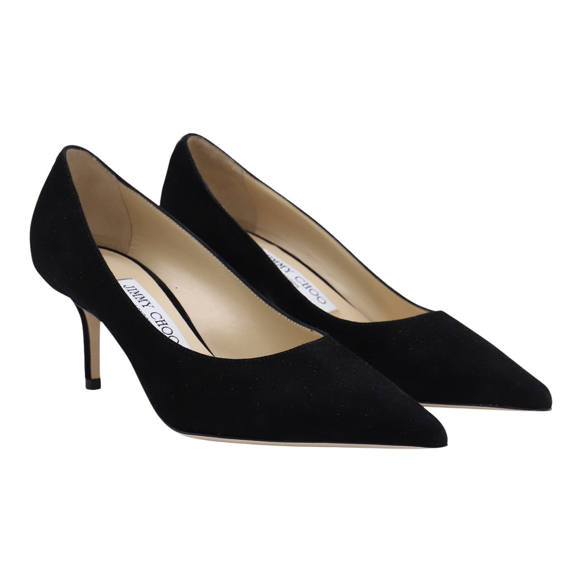 Pointed-Toe Black Pumps with Slim Mid-Height Heel
