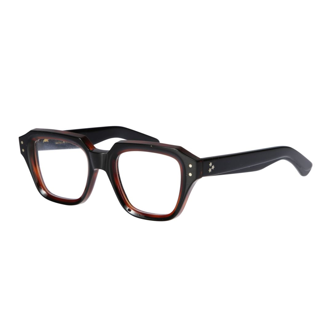 Smoke Geometric Tortoiseshell Sunglasses with Angular Bridge