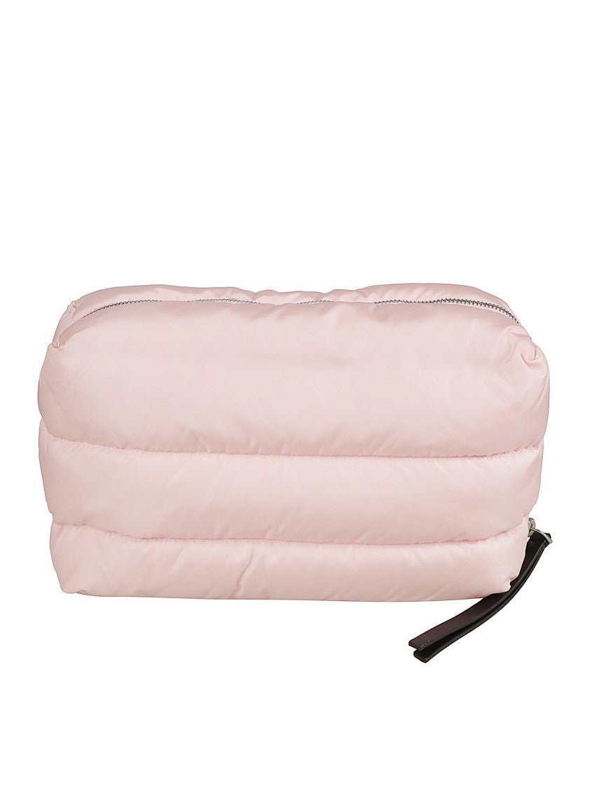 Quilted Nylon Pouch With Zip Closure