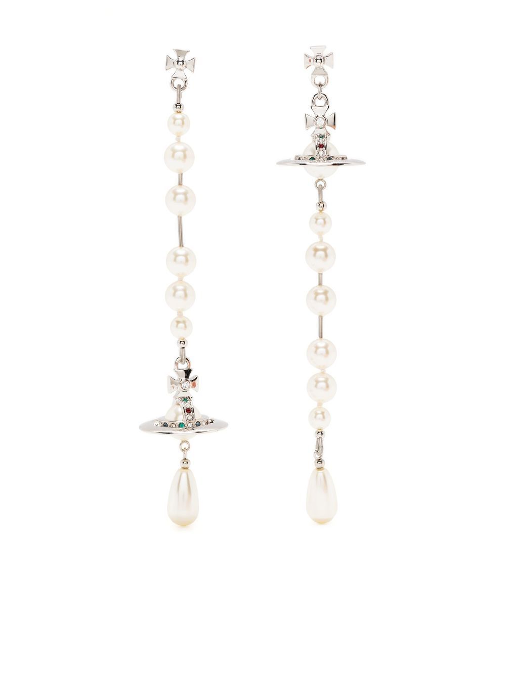 Off-White Pearl Crystal Orb Earrings