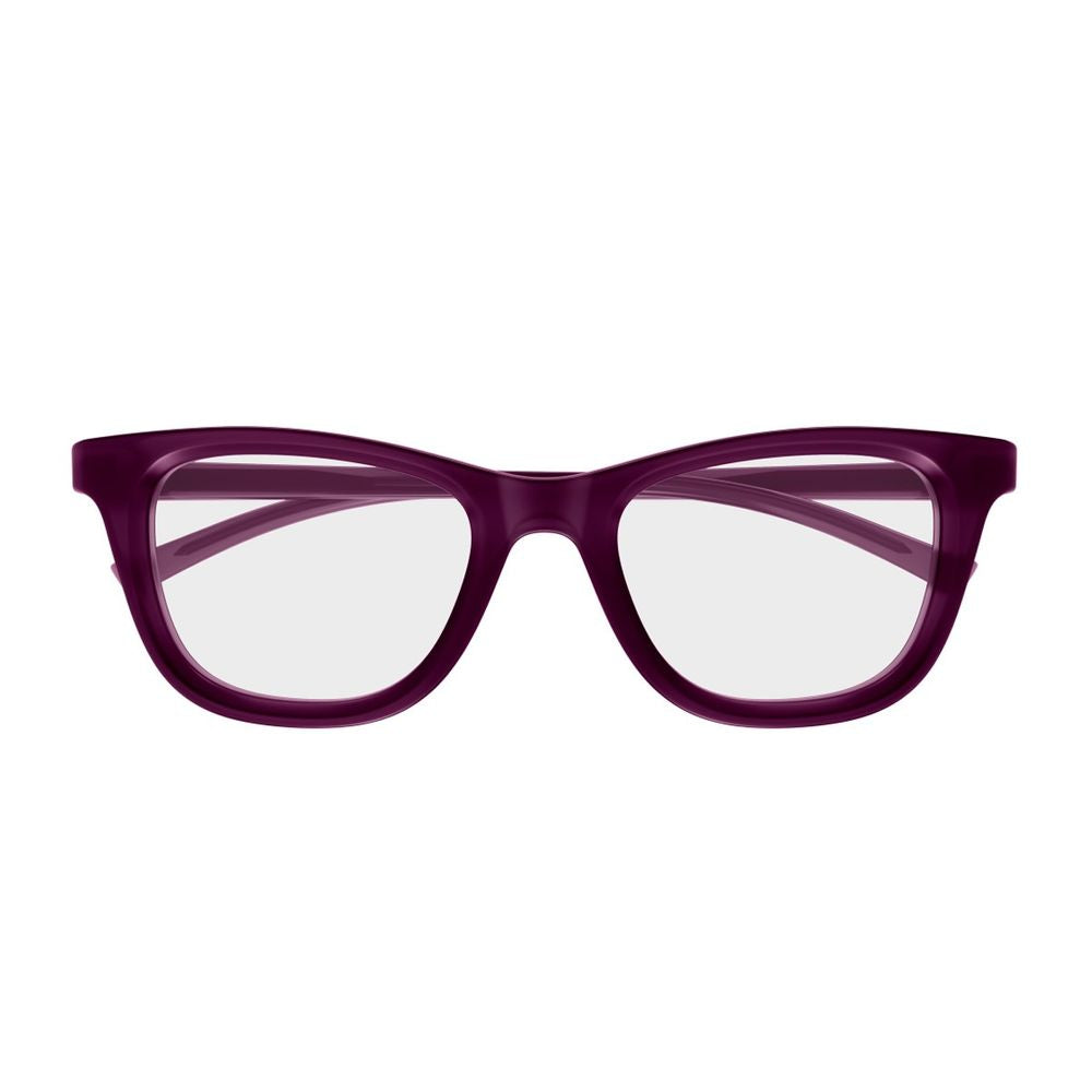 Rectangular Eyeglasses In Deep Violet With Gold Accents