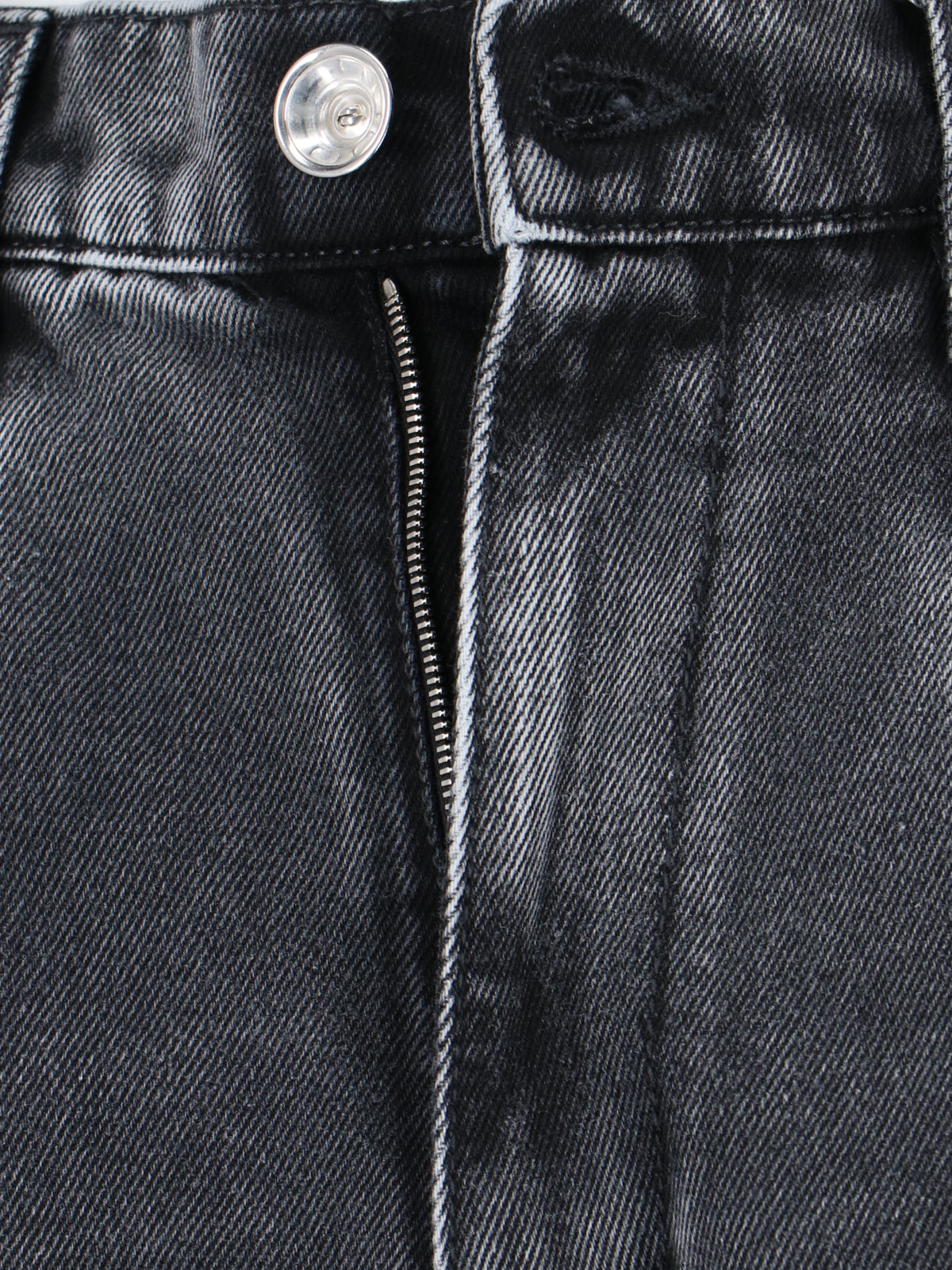High-Waisted Black Denim Cut-Out Jeans