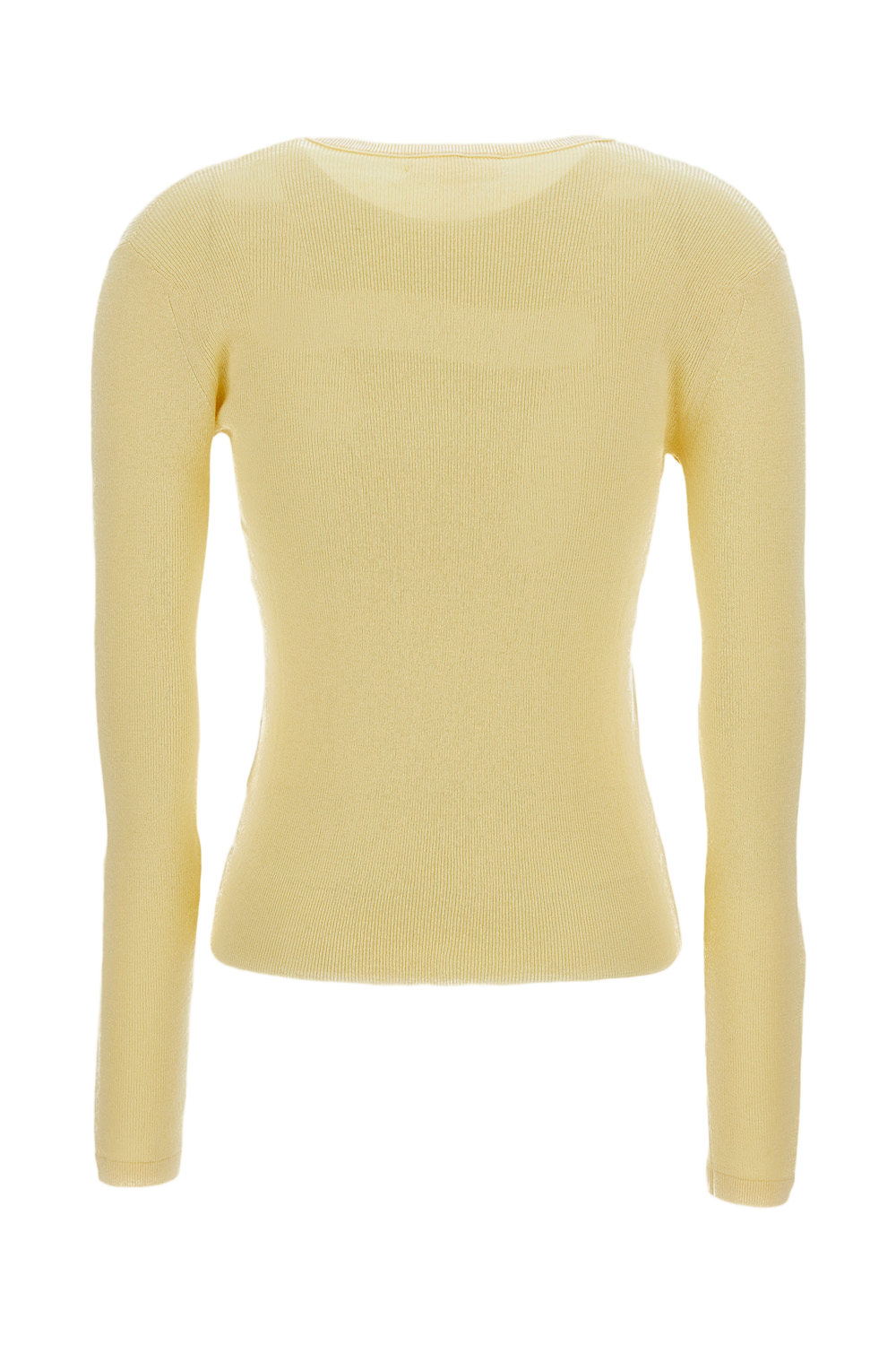 Fitted Ribbed Long-Sleeve T-Shirt With Crewneck Design