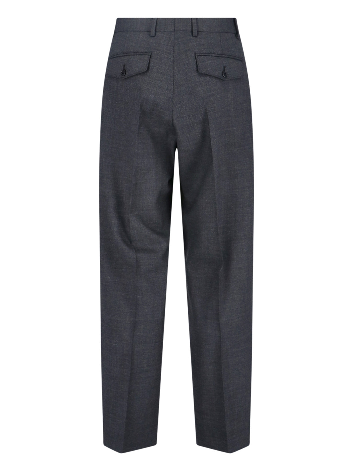 Straight-Leg Trousers with Front Pleats