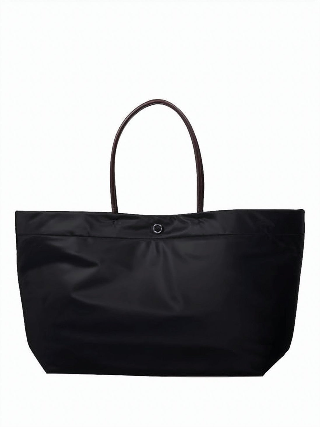 Recycled Nylon Shoulder Bag with Embossed Leather Logo