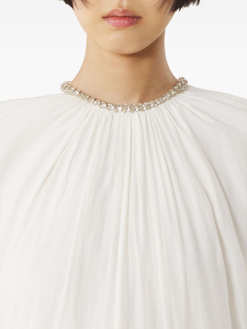 Sleeveless Maxi Dress With Embellished Collar