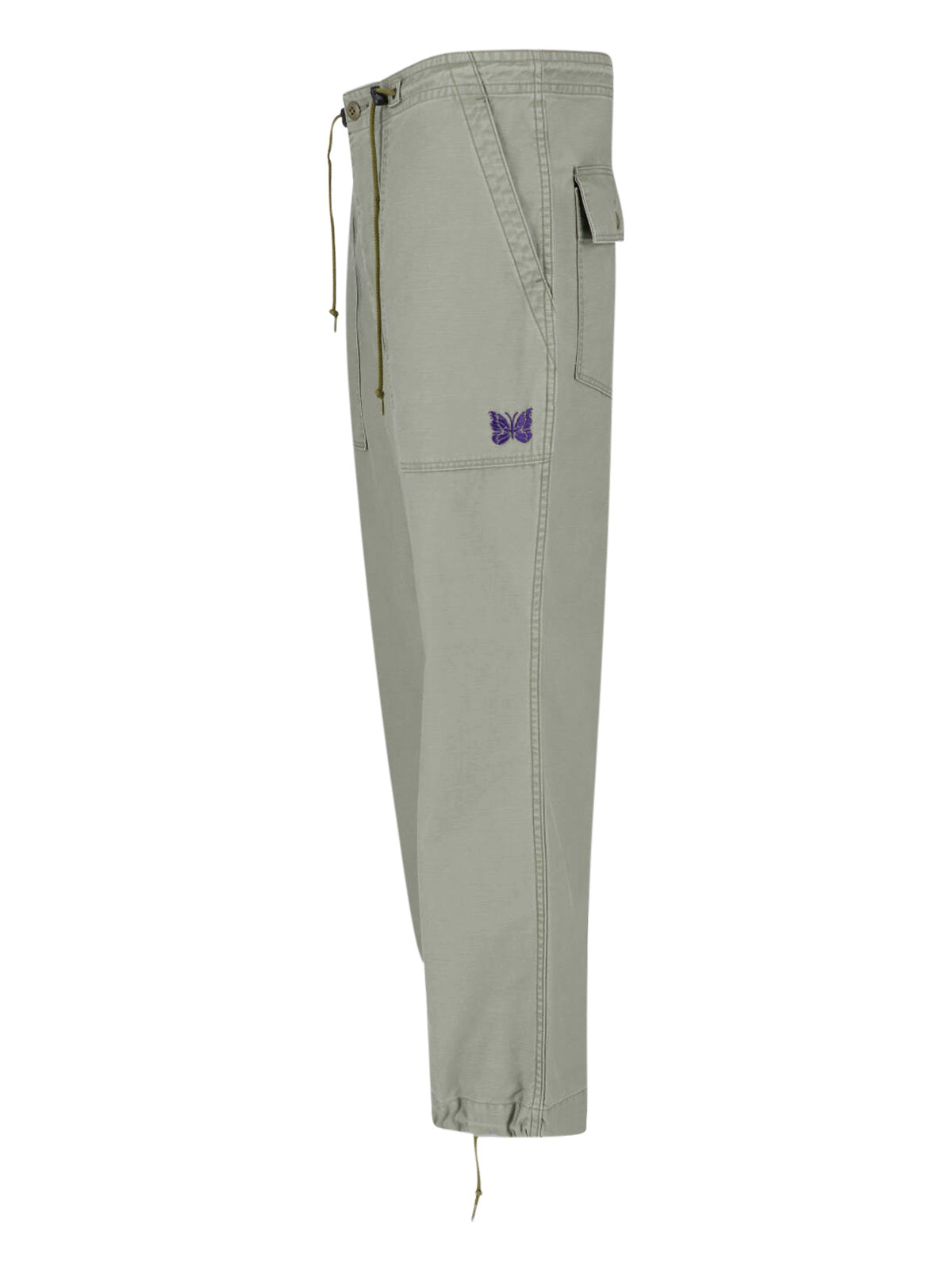 Green String Fatigue Straight Cotton Trousers