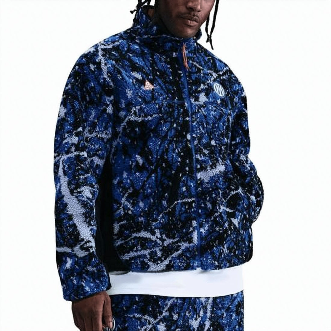 Abstract Patterned Blue Nike Jacket