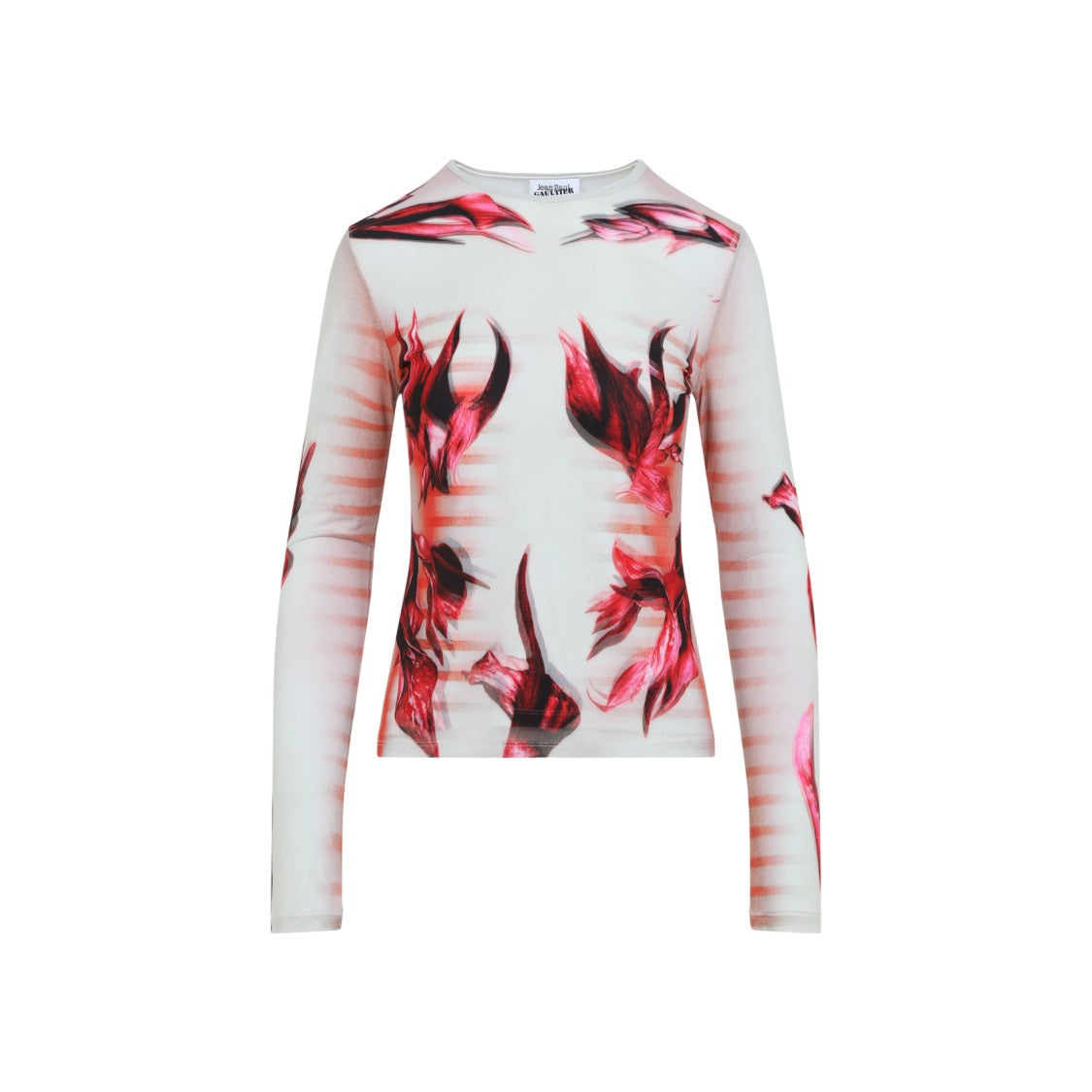Floral-Design Long Sleeve Top in Vibrant Hues