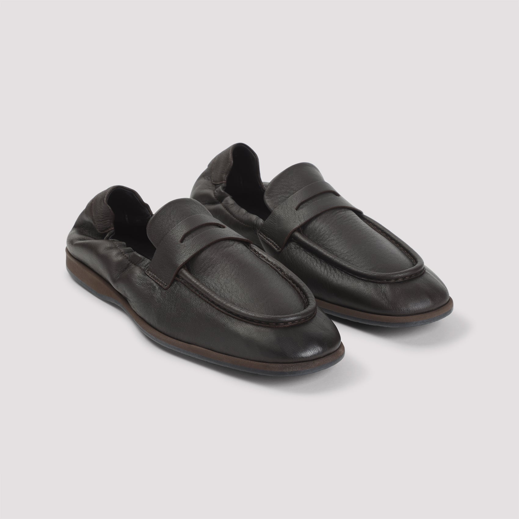 Minimalist Brown Loafers with Subtle Strap Detail