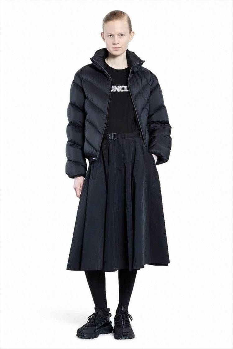 Flared Midi Skirt With Belted Waist And Side Pockets