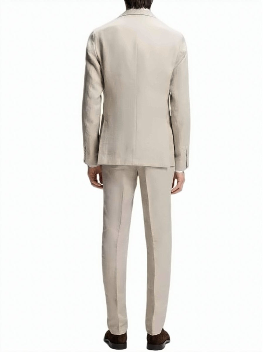 Beige 2 Button Chest Pocket Jacket