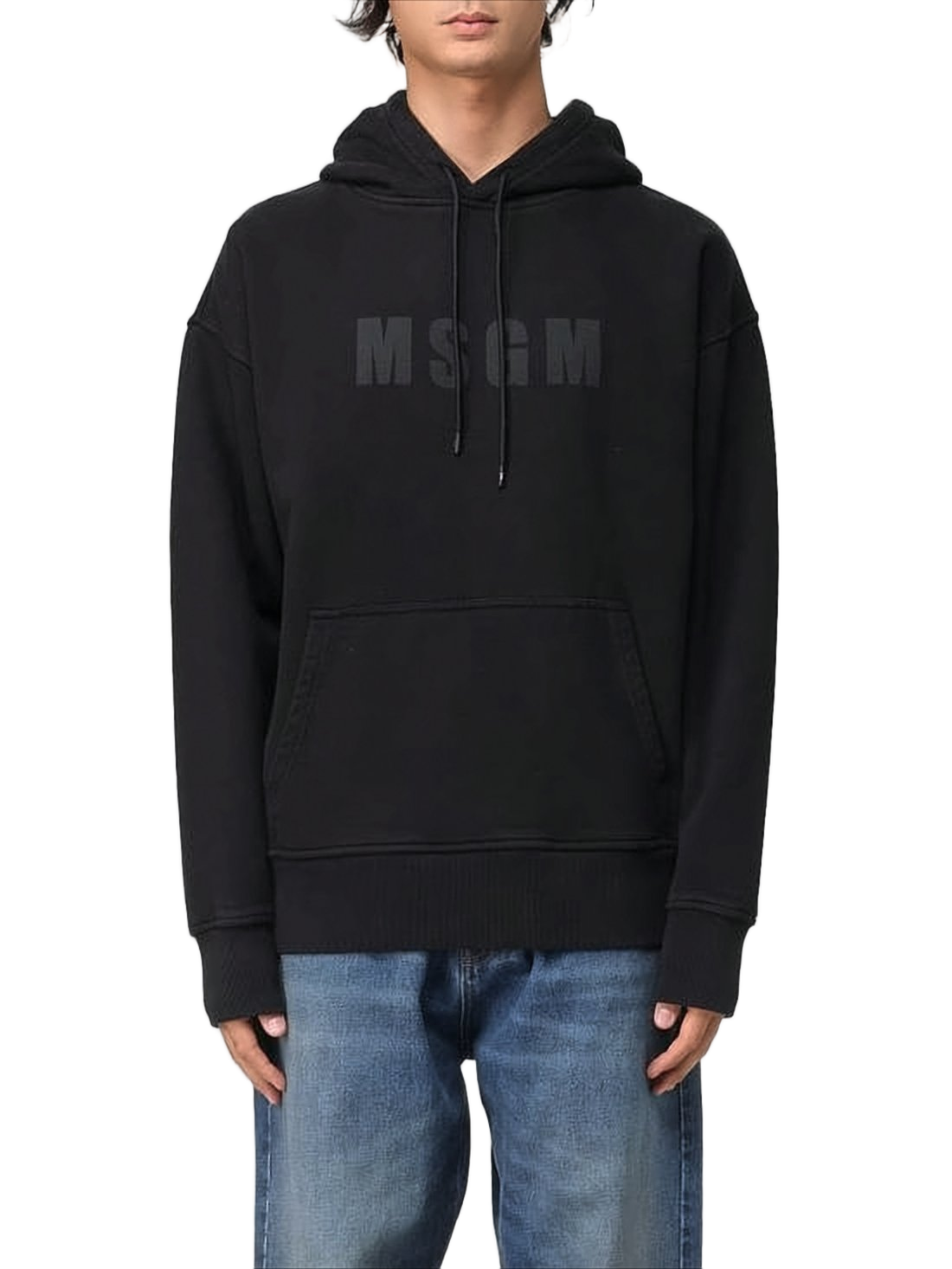 Black Hoodie With Front Kangaroo Pocket