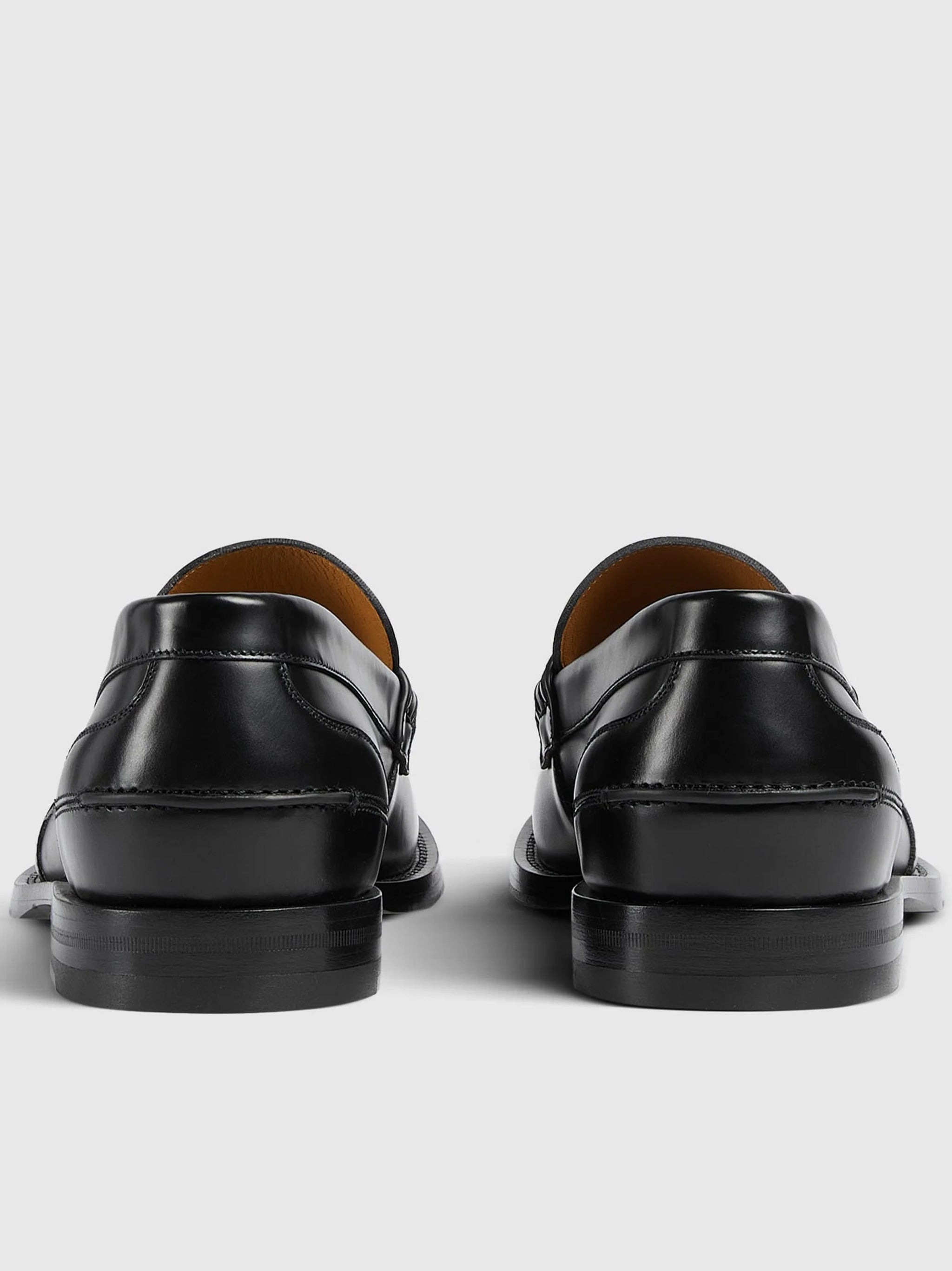 Black Terenze Silver Horsebit Leather Loafers