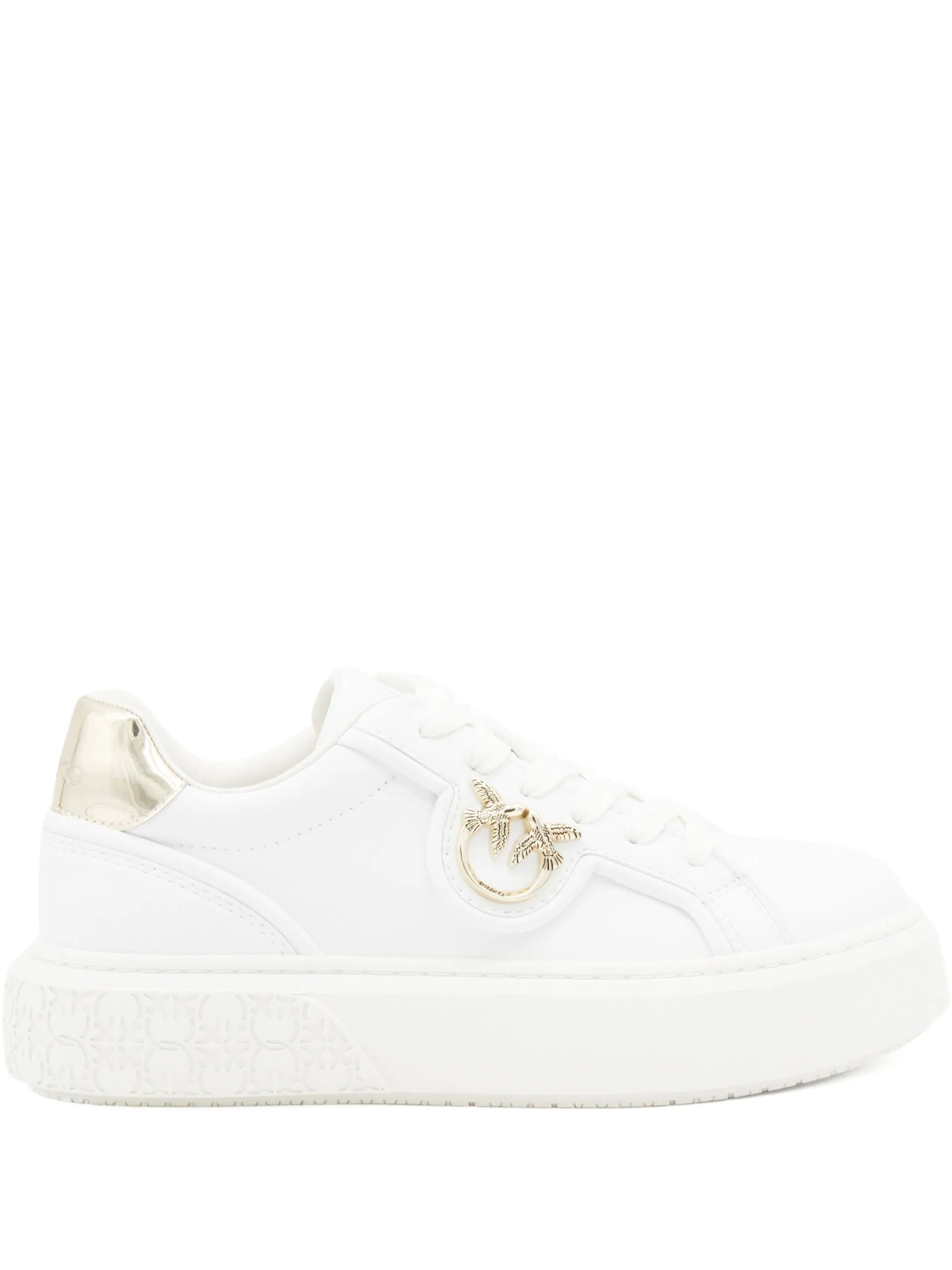White Yoko 06 Metallic-Accent Leather Sneakers