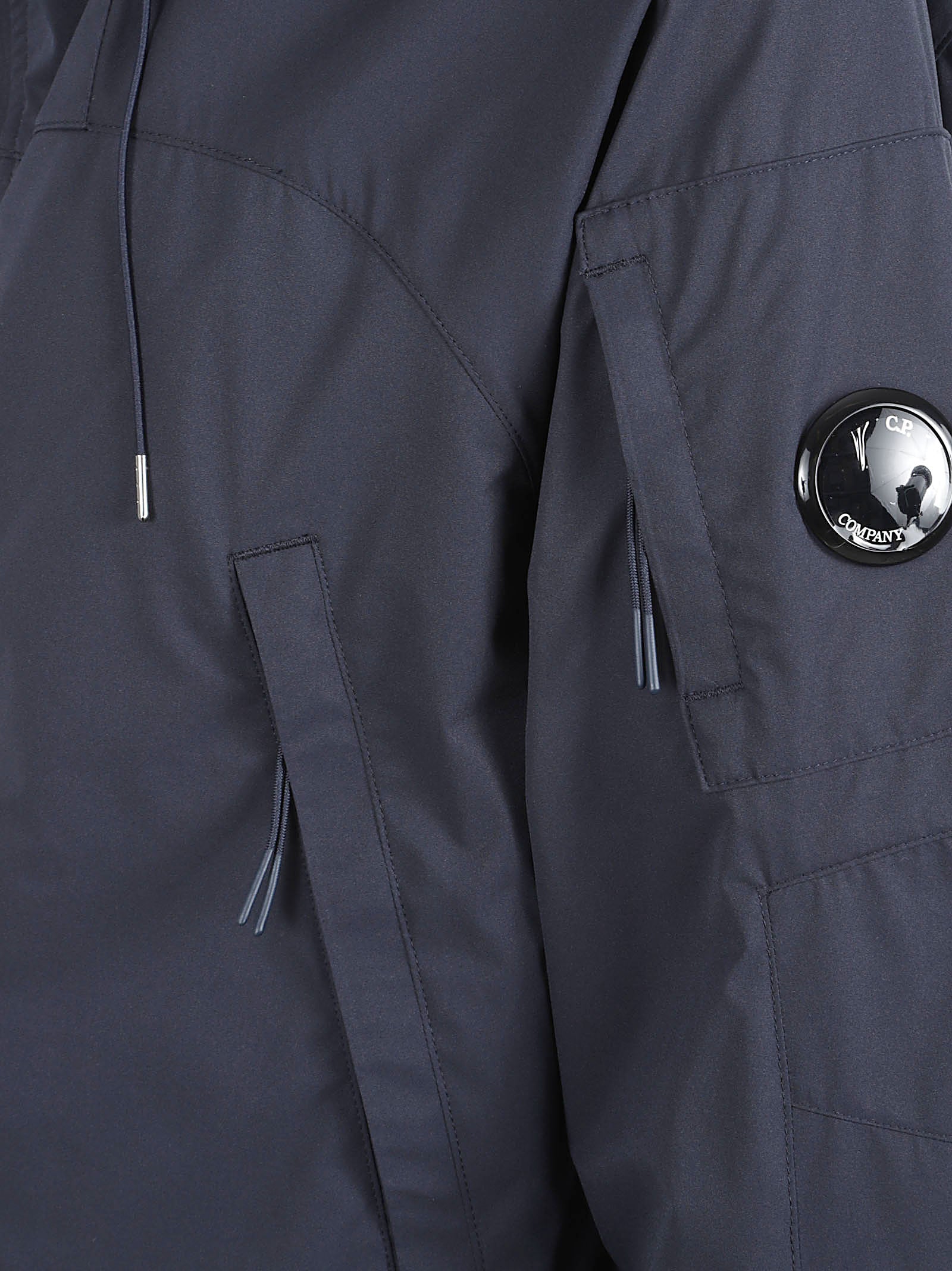 Minimalist Blue Hooded Jacket with Zipper Closure