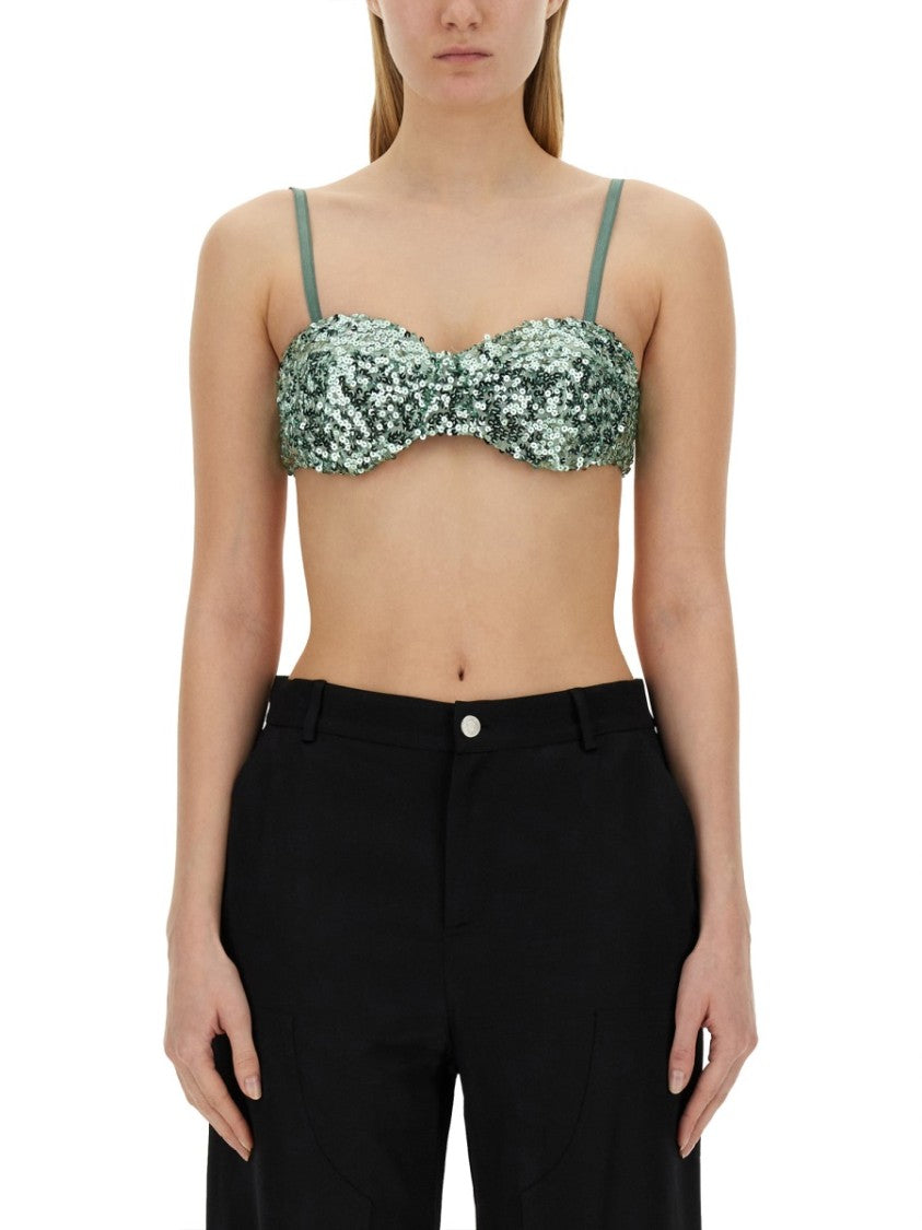 Cropped Sequined Top