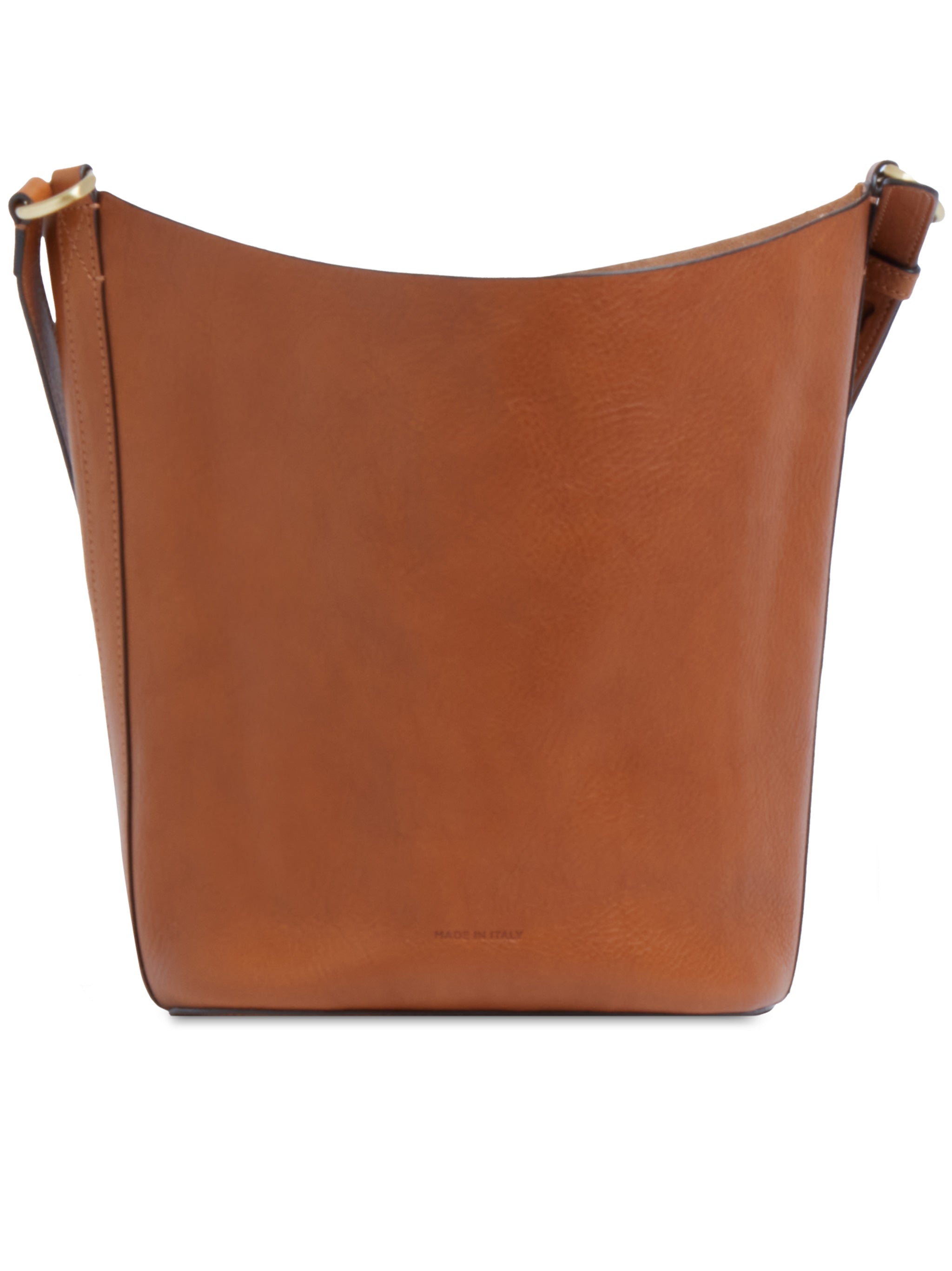 Bucket Structured Leather Drawstring Satchel