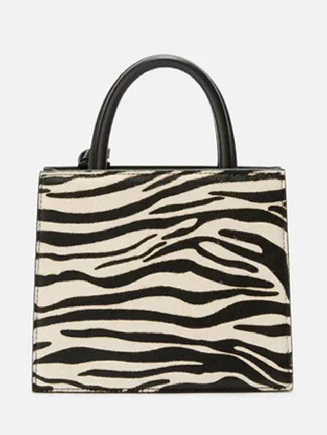 Compact Zebra Print Mini Shop Bag