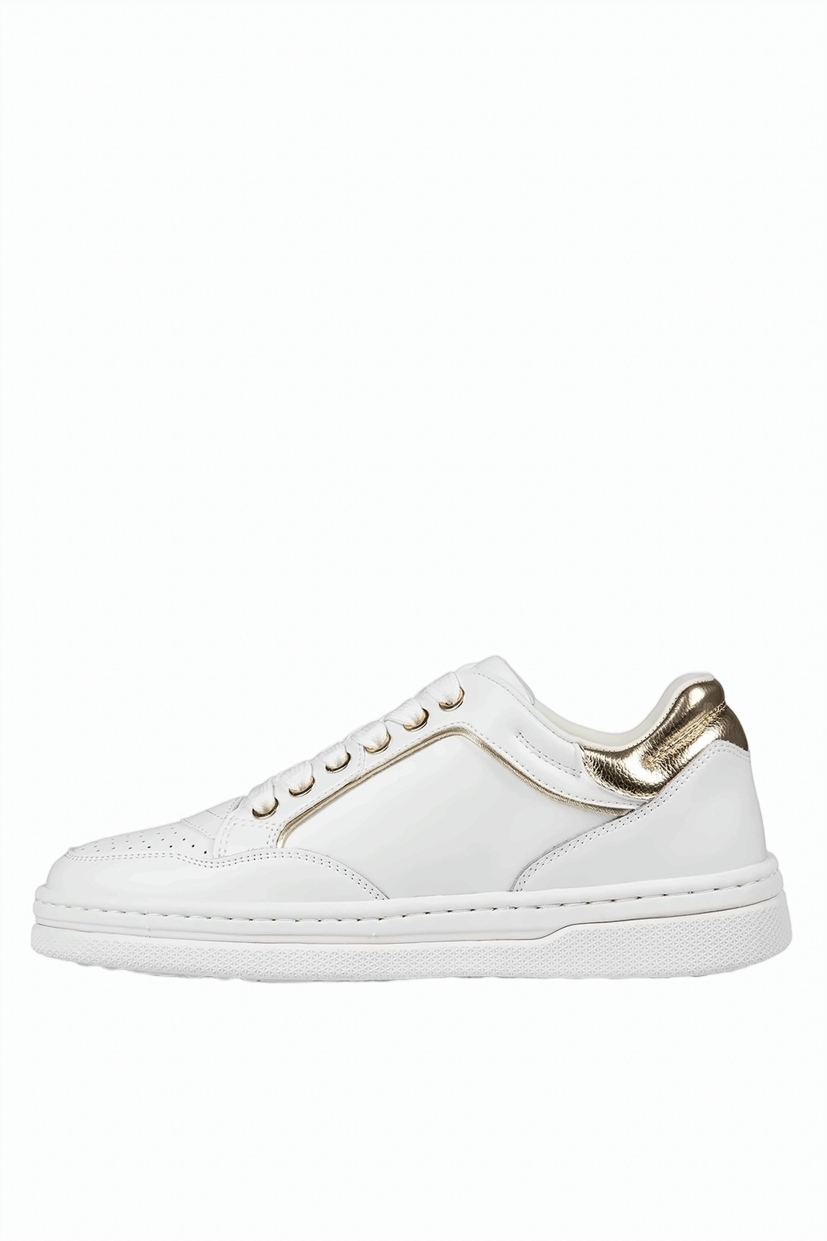 White Gold Low Top Sneakers