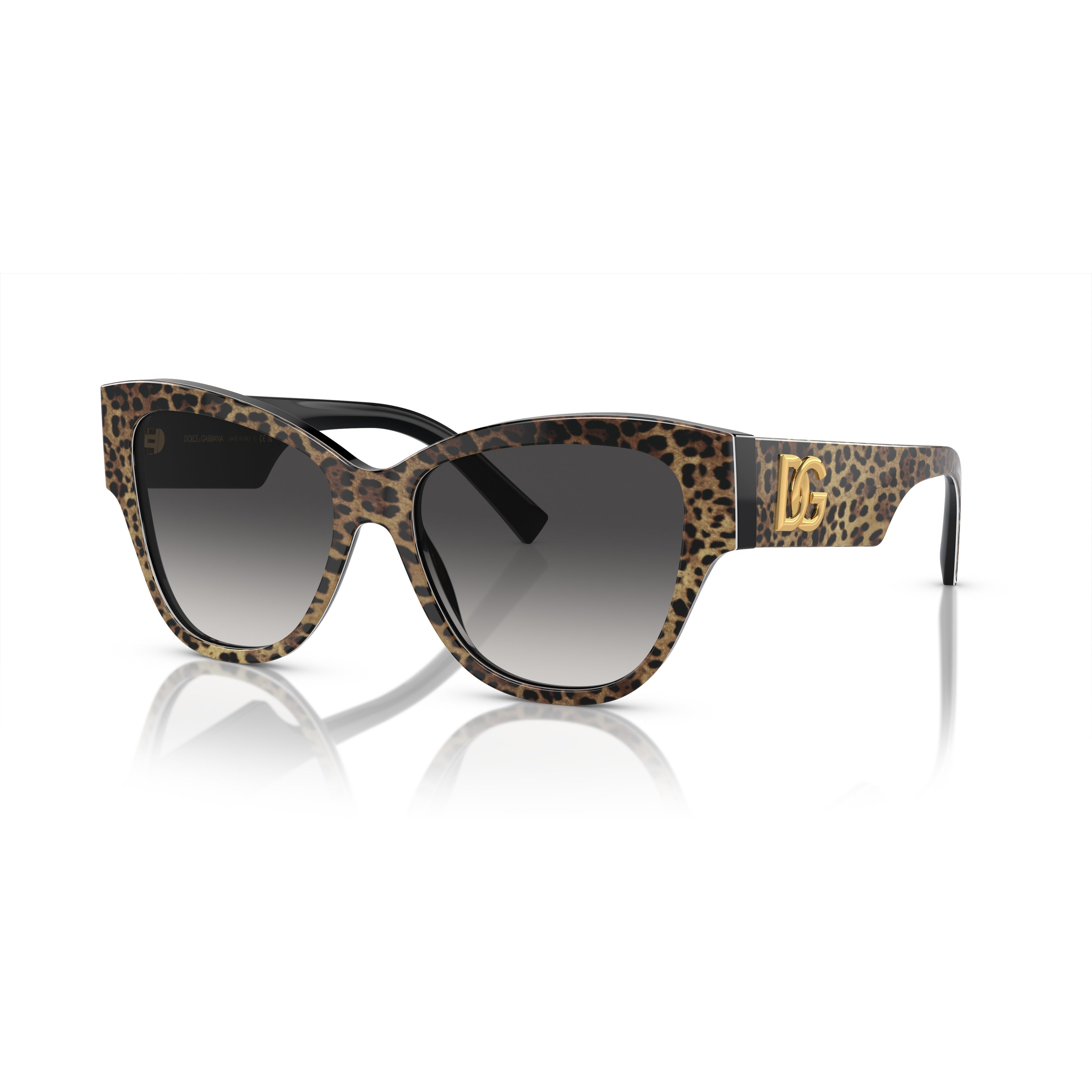 0dg4449 Leopard Print Cat-Eye Sunglasses