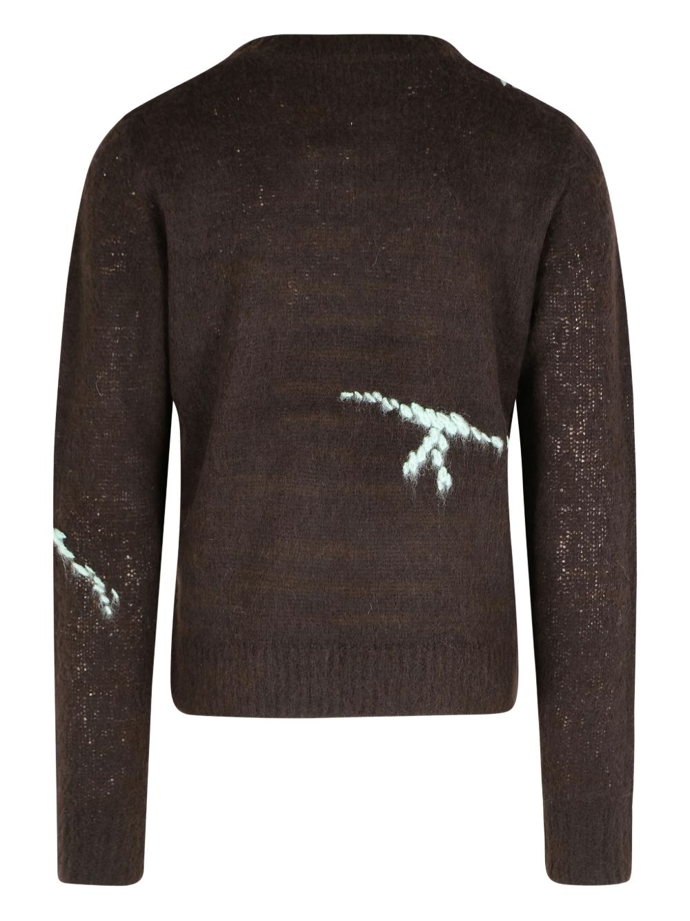Alpaca-Blend Sweater with Botanical Embroidery