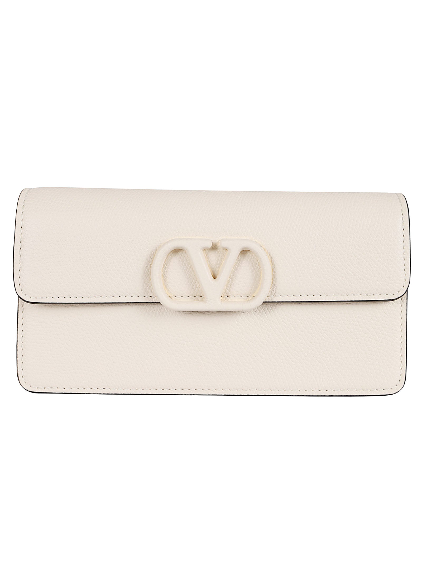 Textured Leather Wallet with Flap Closure and Accordion Interior
