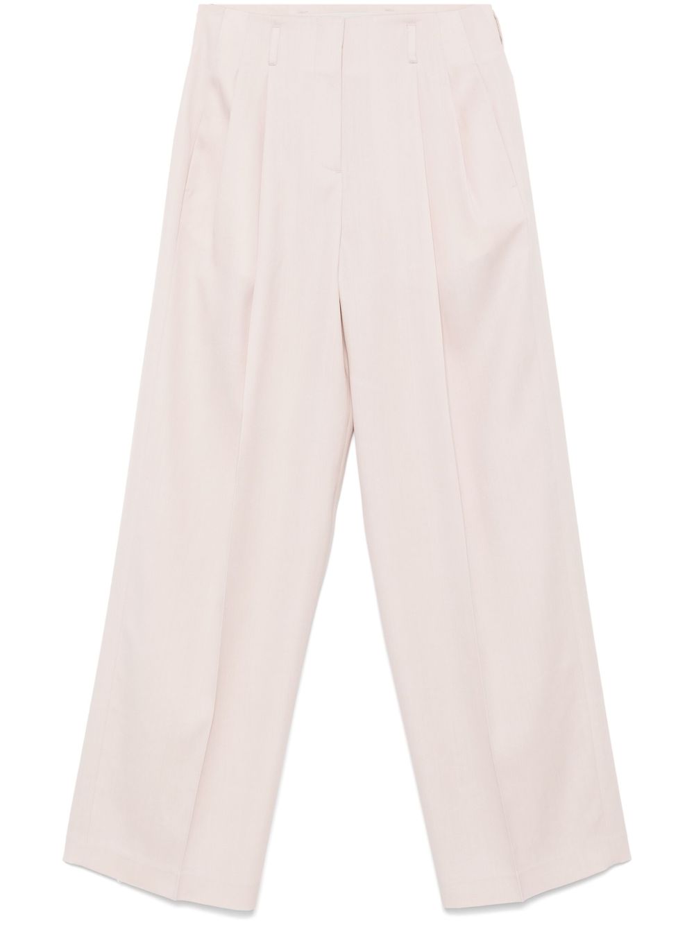 Wide-Leg Tailored Trousers with Concealed Fastening