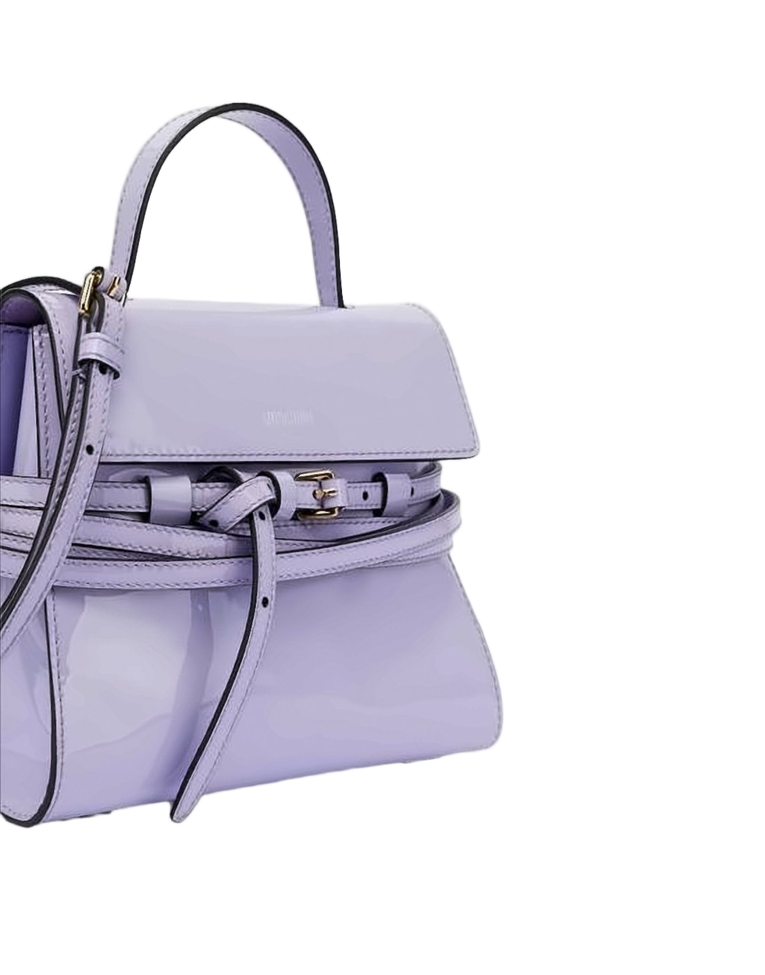 Structured Glossy Purple Moschino Tote Bag