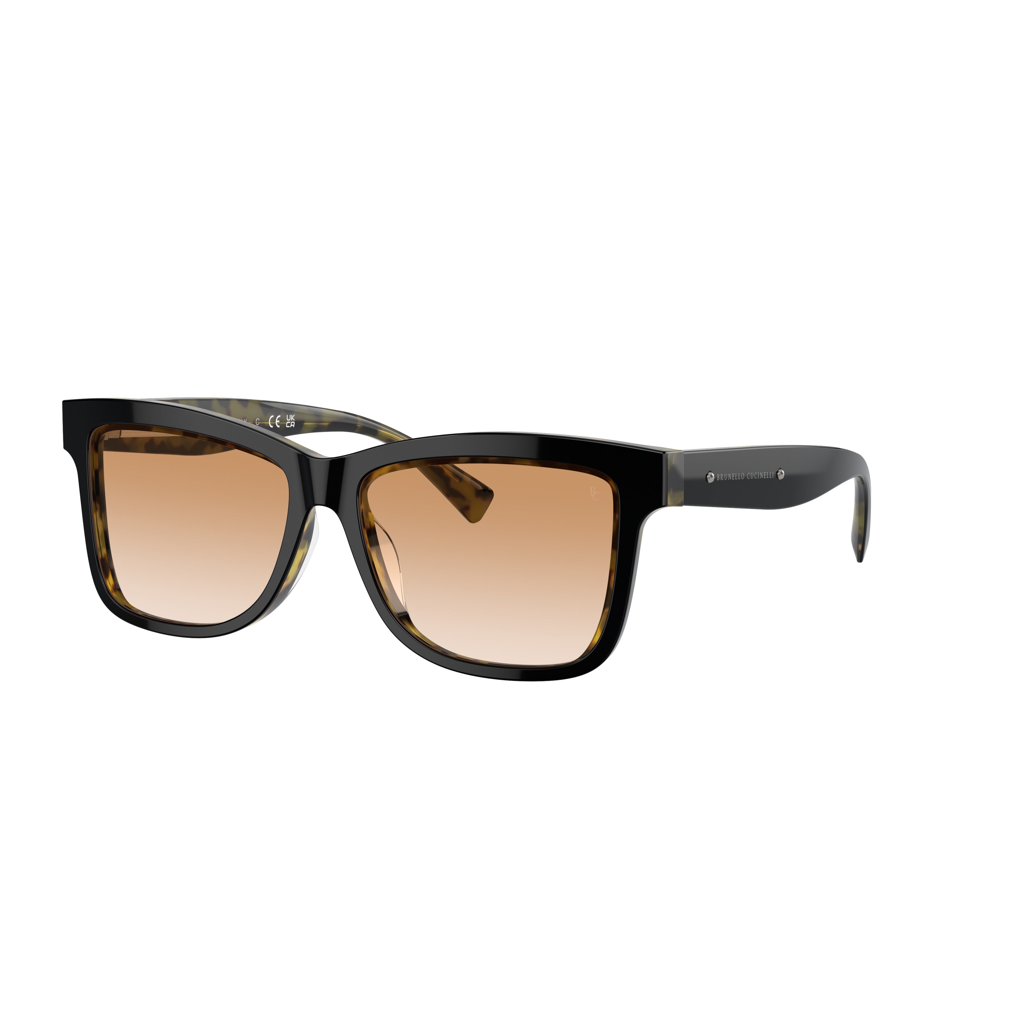 0bc4009s Bold Rectangular Acetate Sunglasses with Tortoiseshell Arms