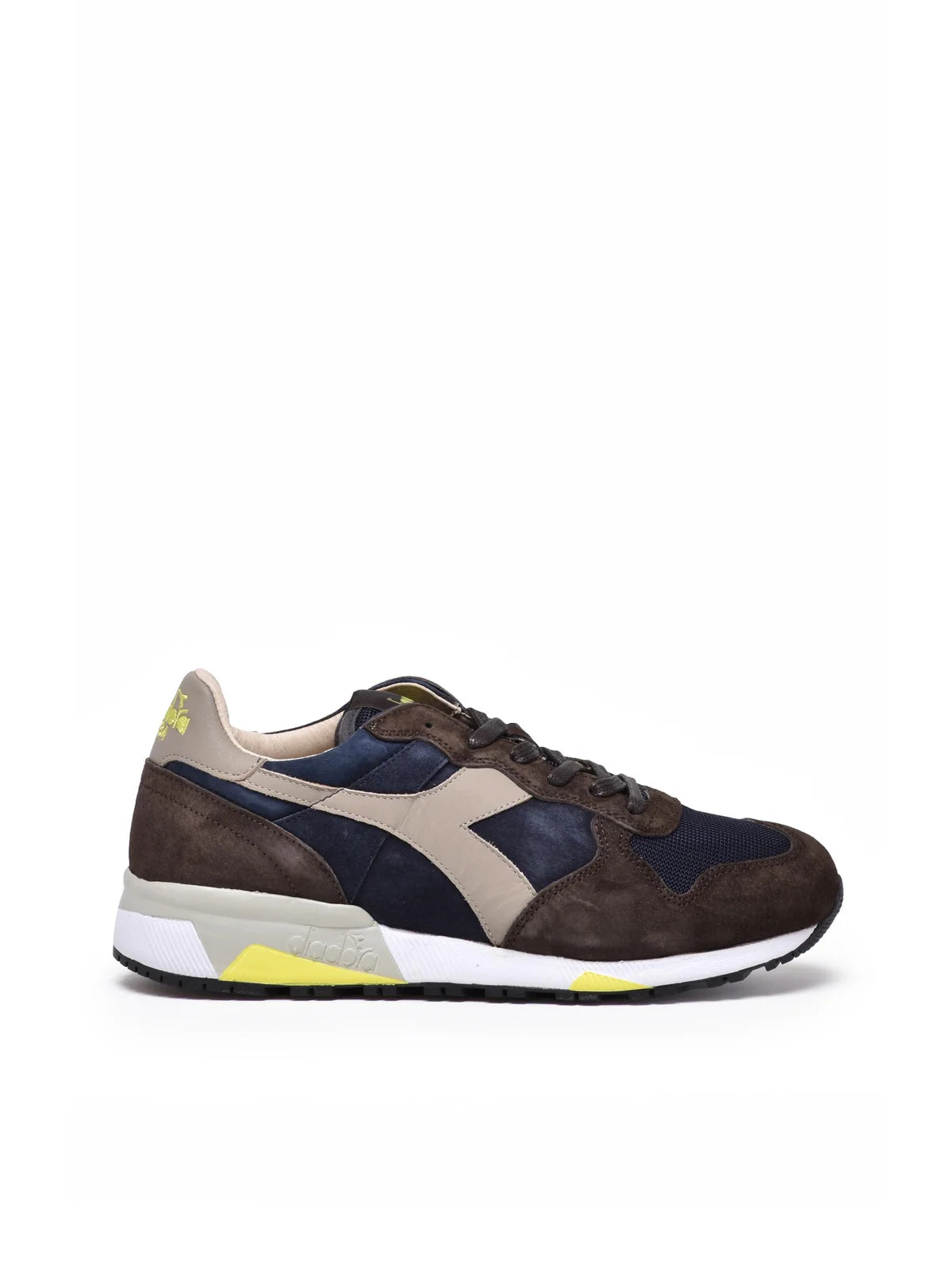 Brown Blue Leather Polyester Suede Sneakers