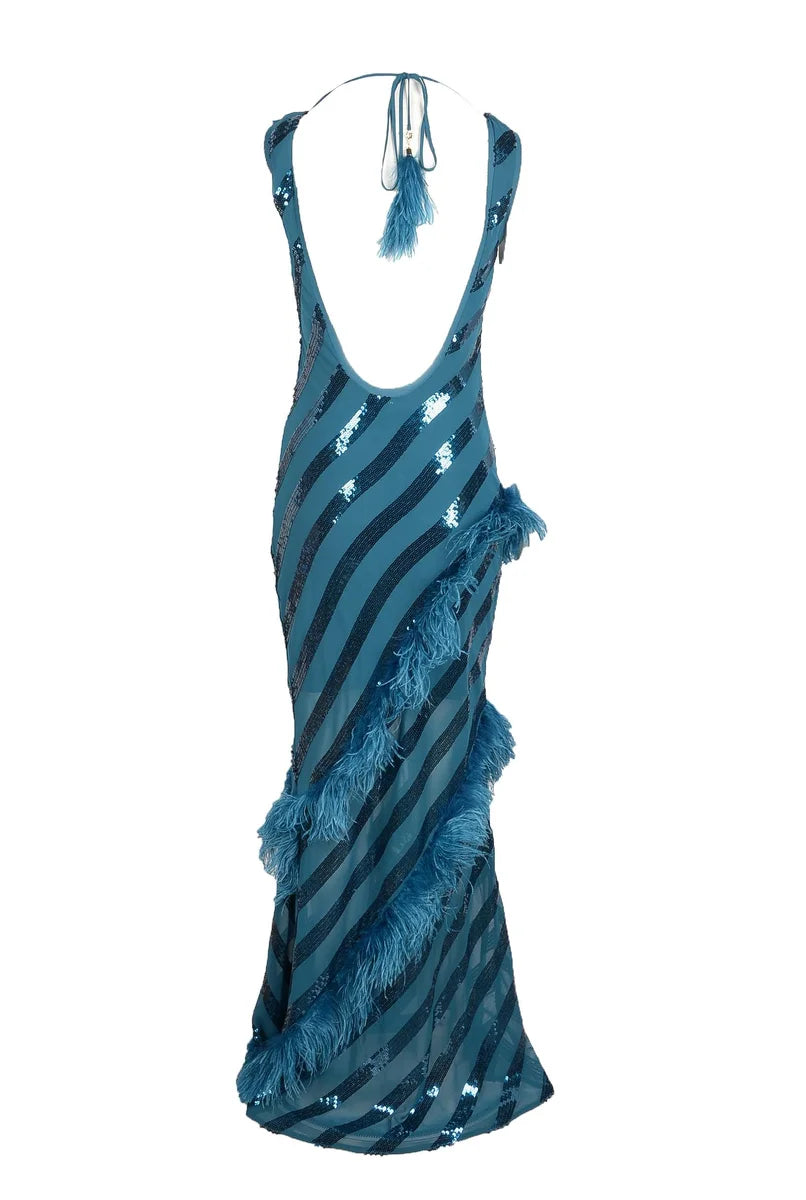 Long Dress Polyester - Blue