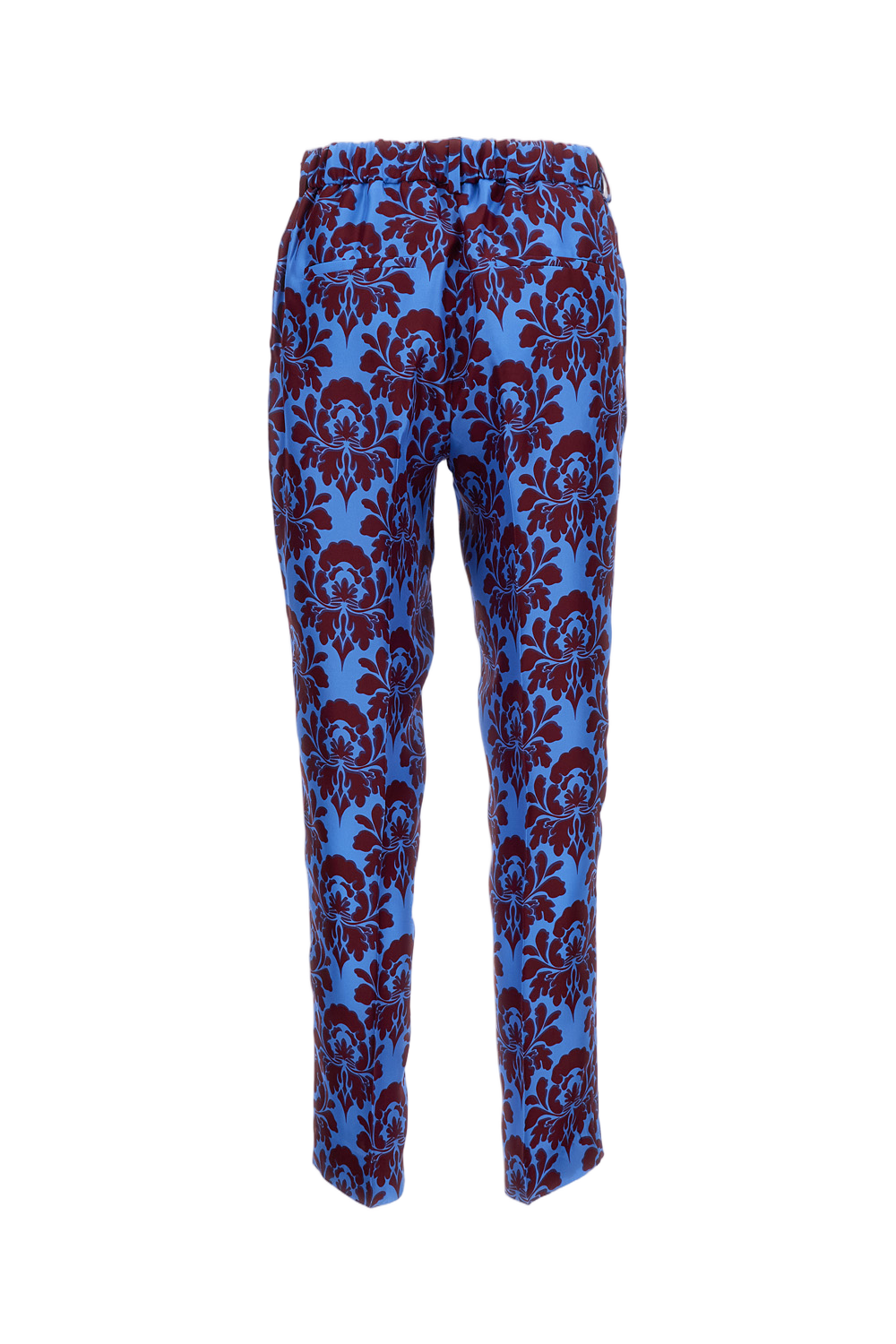 Light Blue Silk Straight-leg trousers