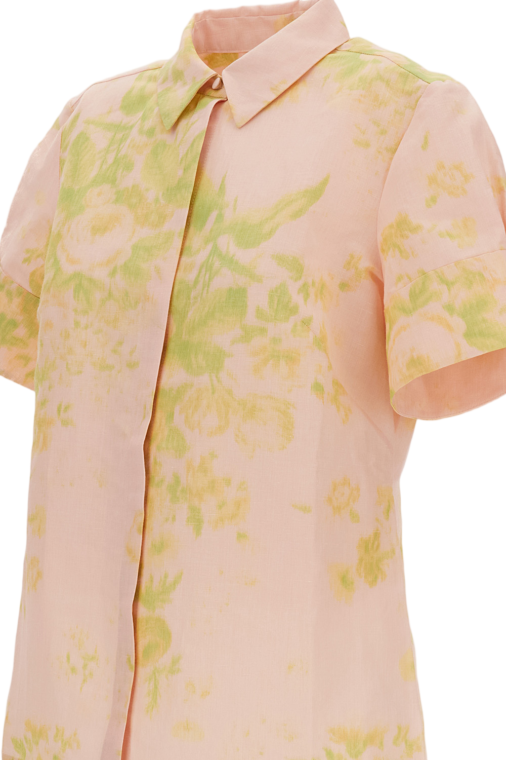Floral Print Linen Chine Short Sleeve Shirt