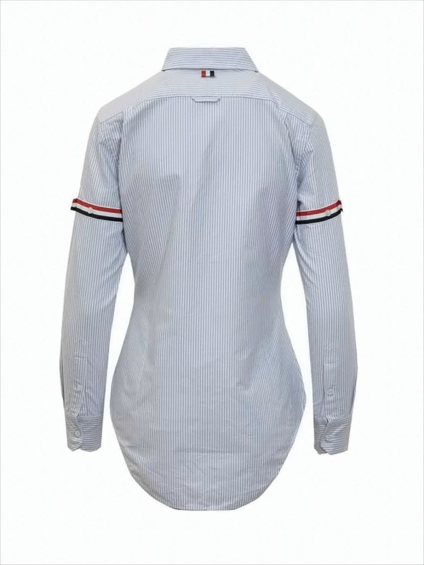 Button-Down Shirt with Striped Arm Bands