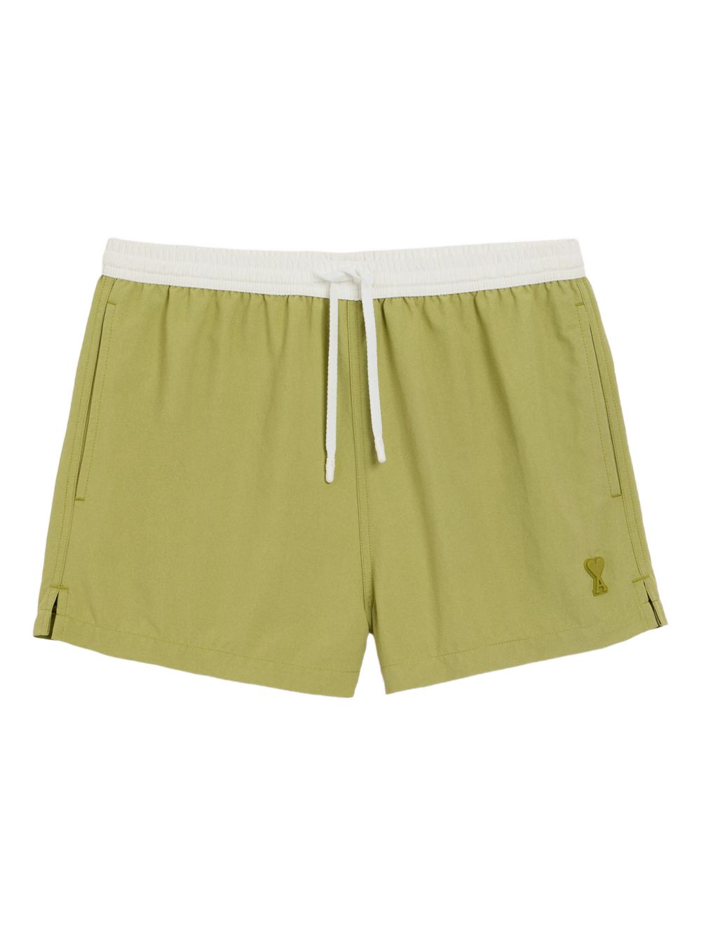 Tailored Olive Green Shorts with Contrasting Waistband