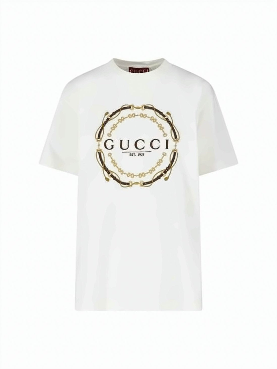 White Italian Craftsmanship Circular Motif T-Shirt