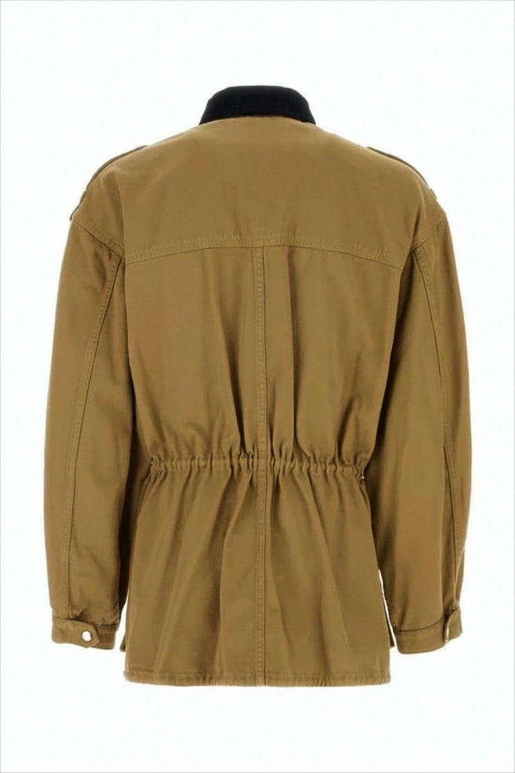 Structured Cotton Jacket with Cinched Waist