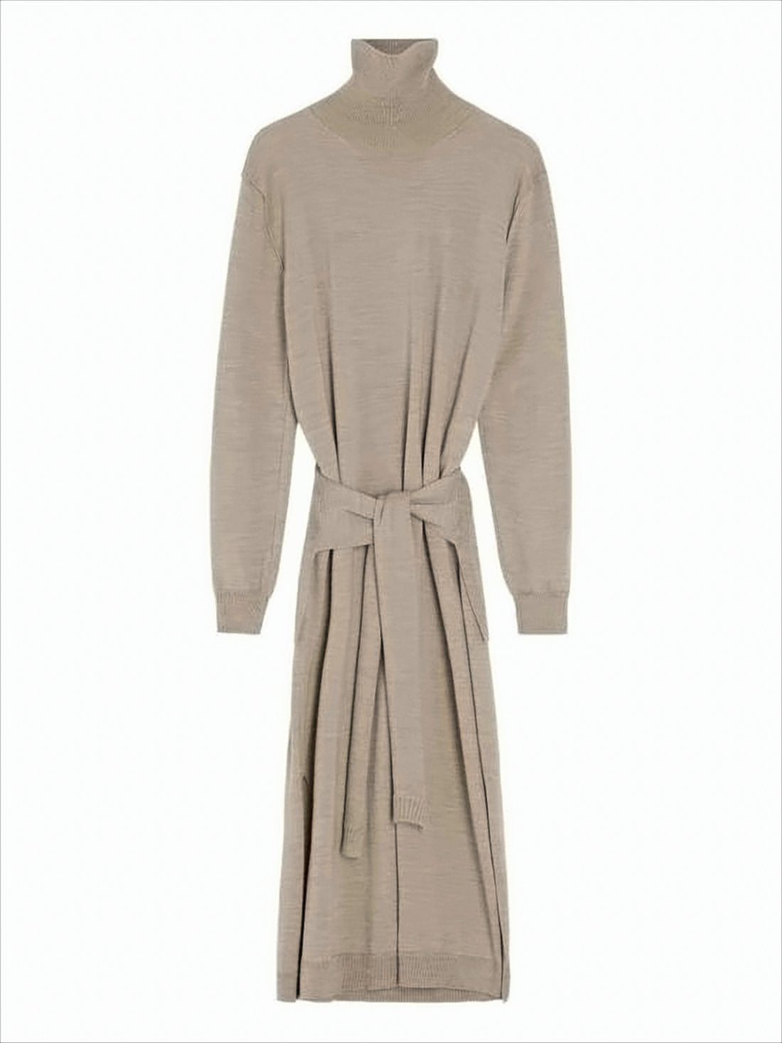 Merino Blend Midi Dress With Turtleneck