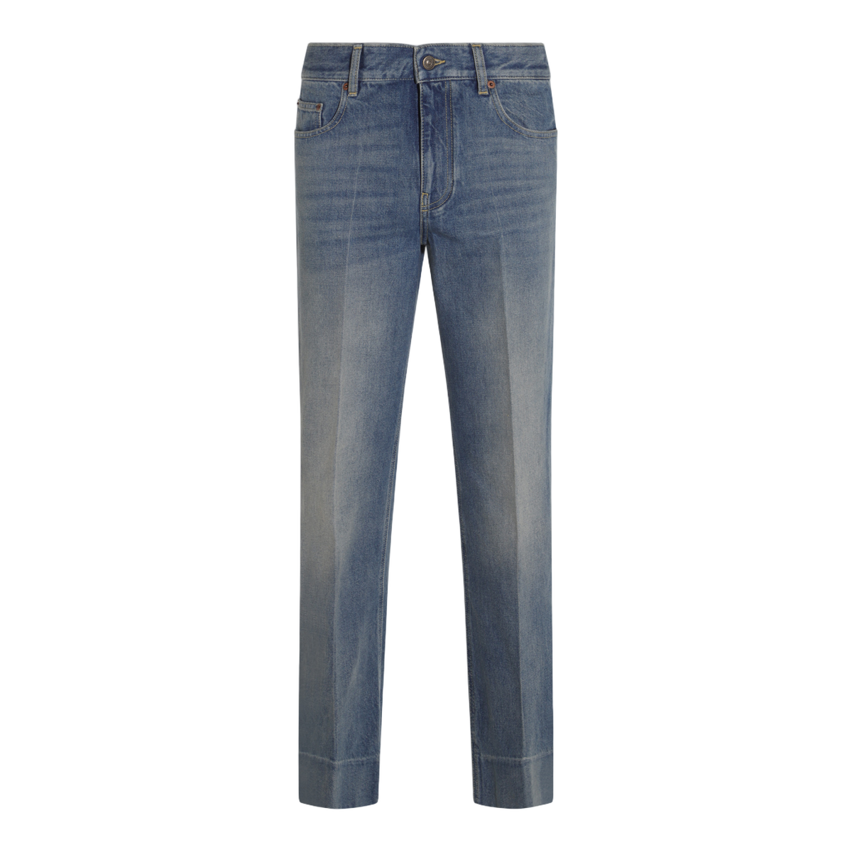 Classic Straight-Leg Jeans with Mid-Rise Waist