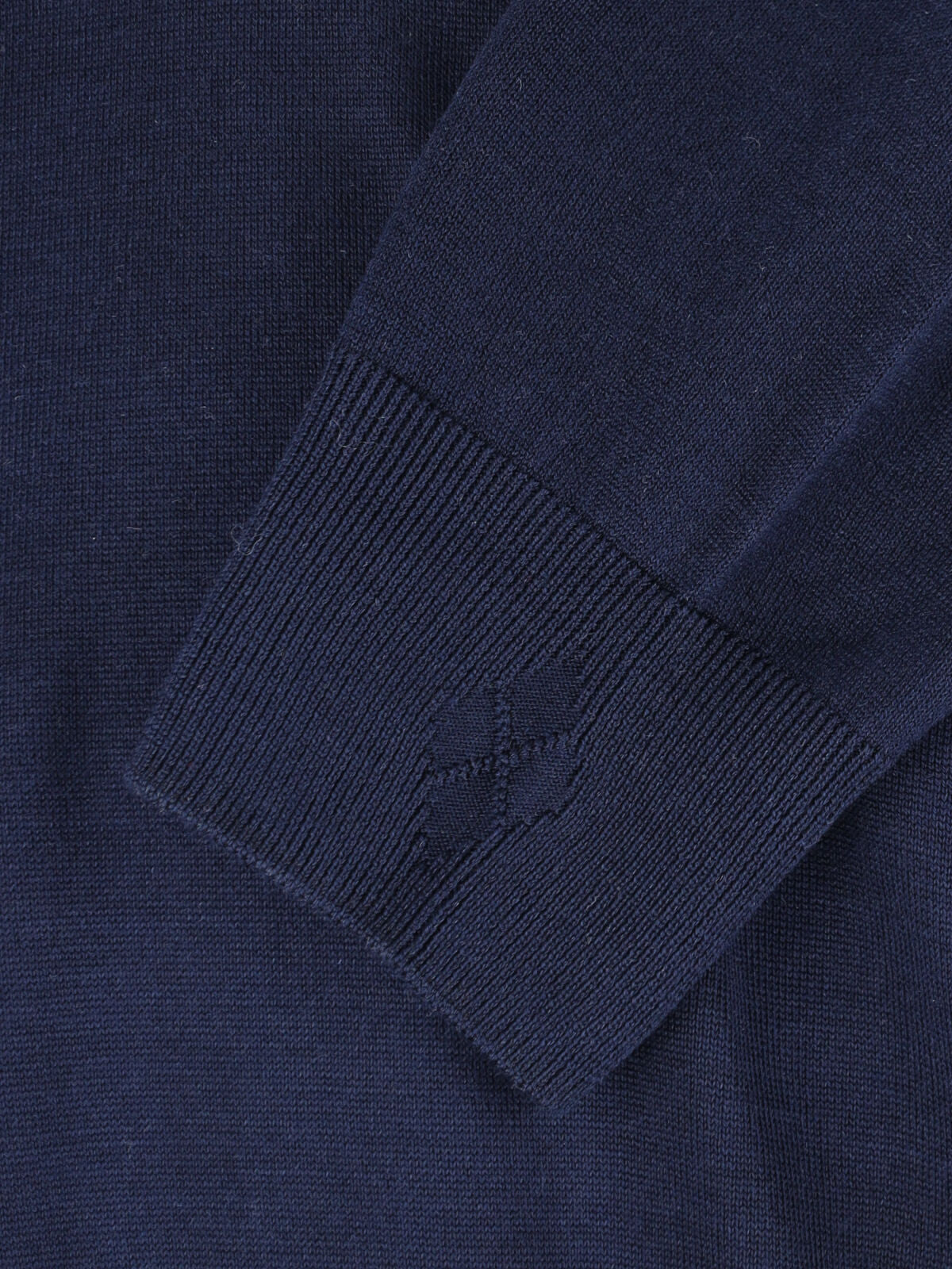 Blue Silk-Cashmere Ribbed Polo Sweater