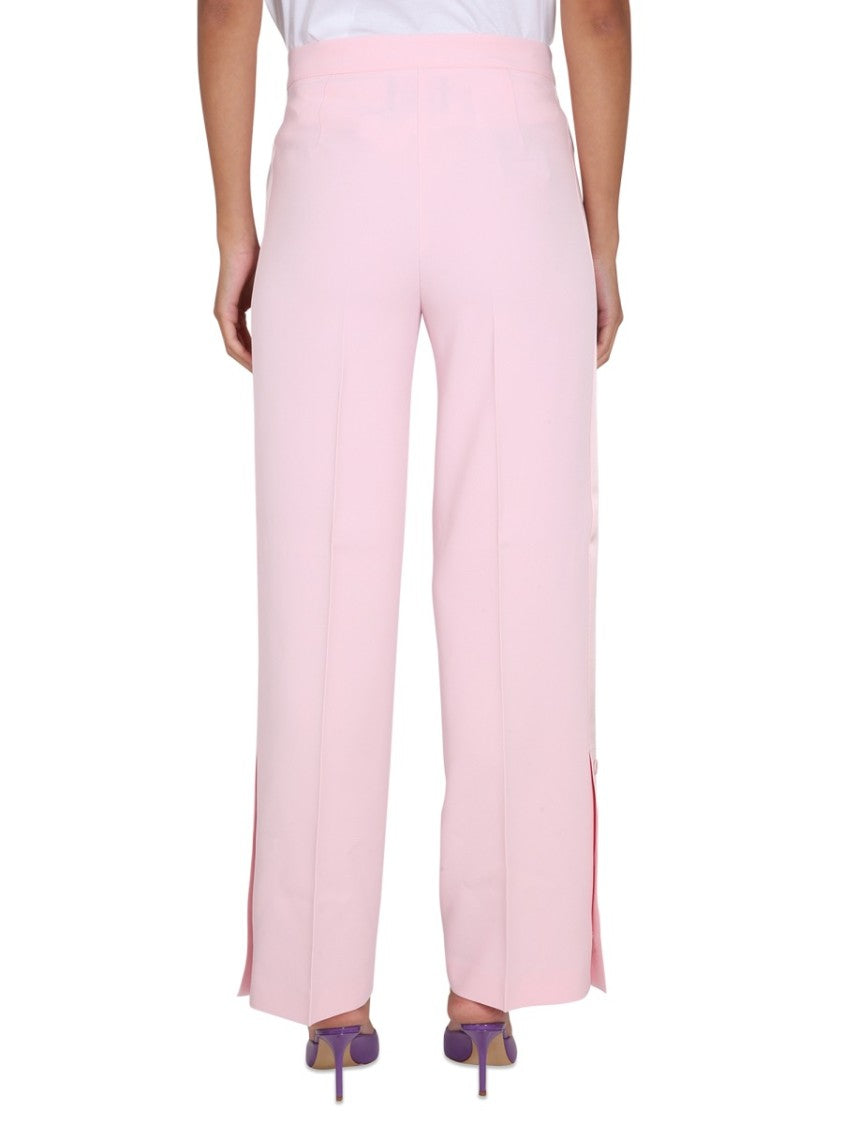 Wide-Leg Pants With Button Closure And Belt Loops